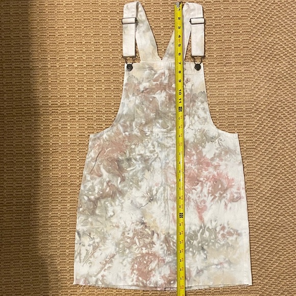 NWT Wild Fable Cream and Pink Tie-Dye Overalls Dress - Picture 5 of 6